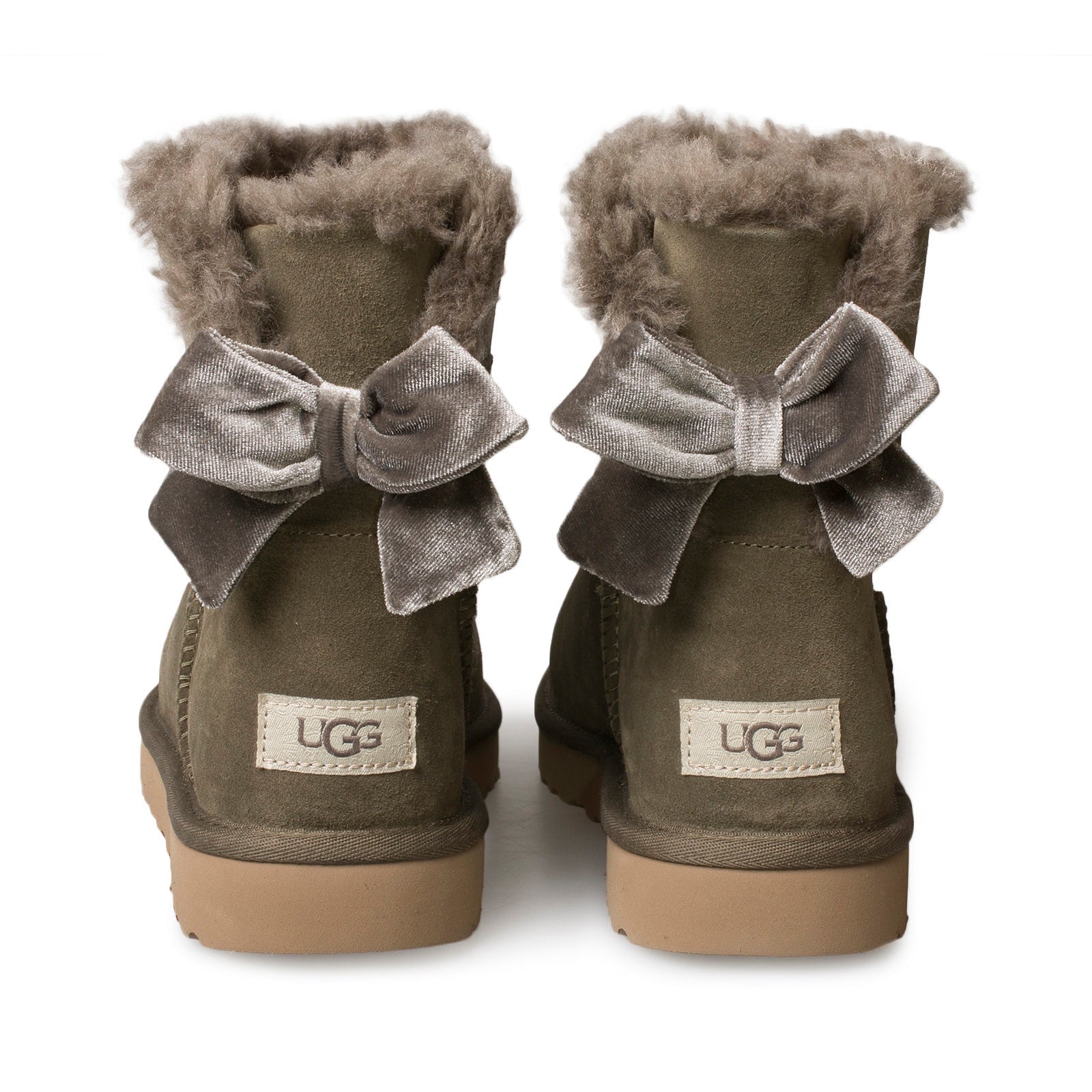 UGG Mini Bailey Bow Velvet Ribbon Eucalyptus Spray Boots - Women's