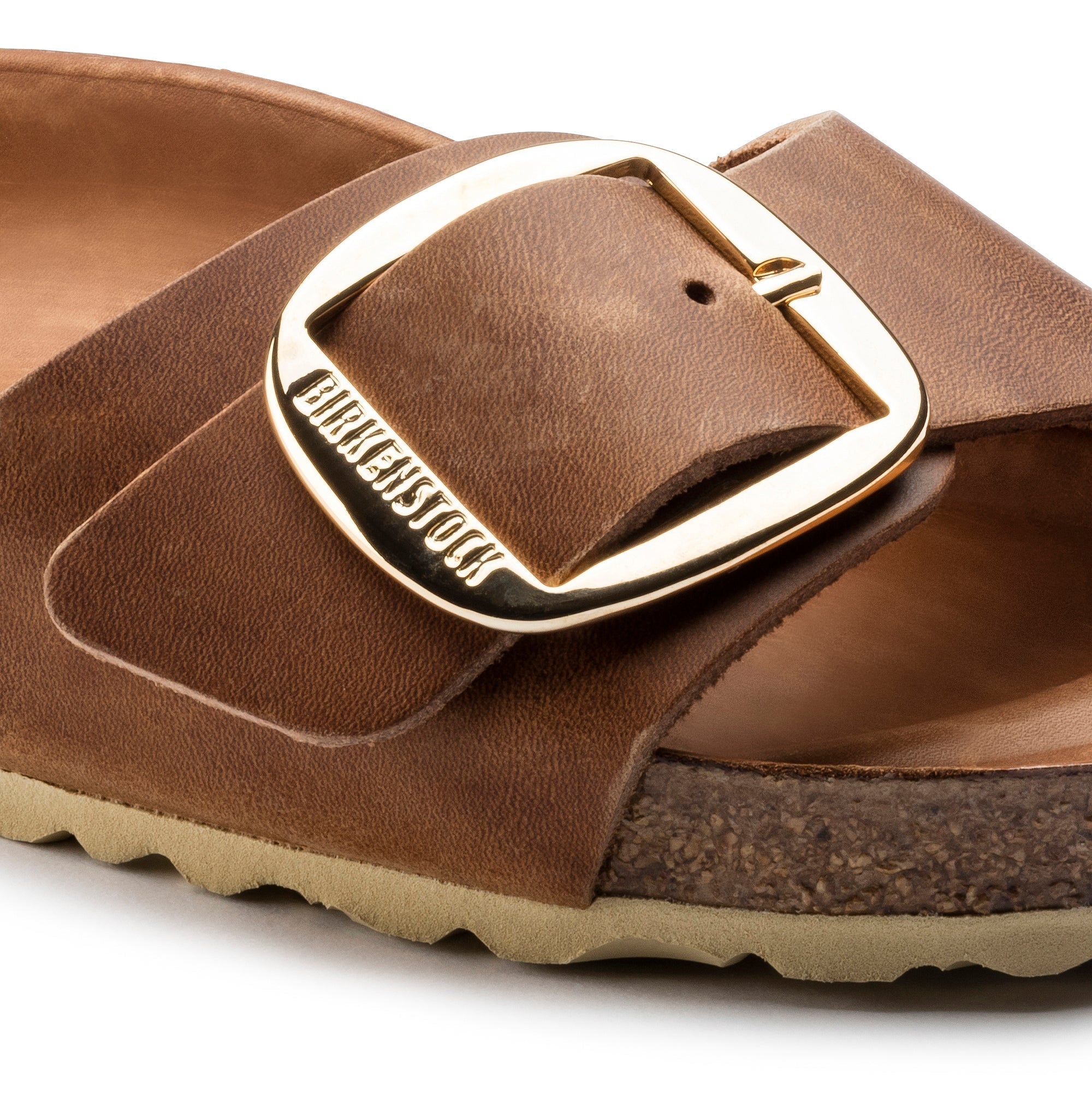 Birkenstock Madrid Big Buckle Oiled Leather in Cognac