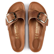 Birkenstock Madrid Big Buckle Oiled Leather in Cognac