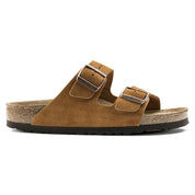 Birkenstock Arizona Suede Soft Footbed Sandal in Mink