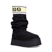 UGG Classic Sweater Letter Black Boots - Women's