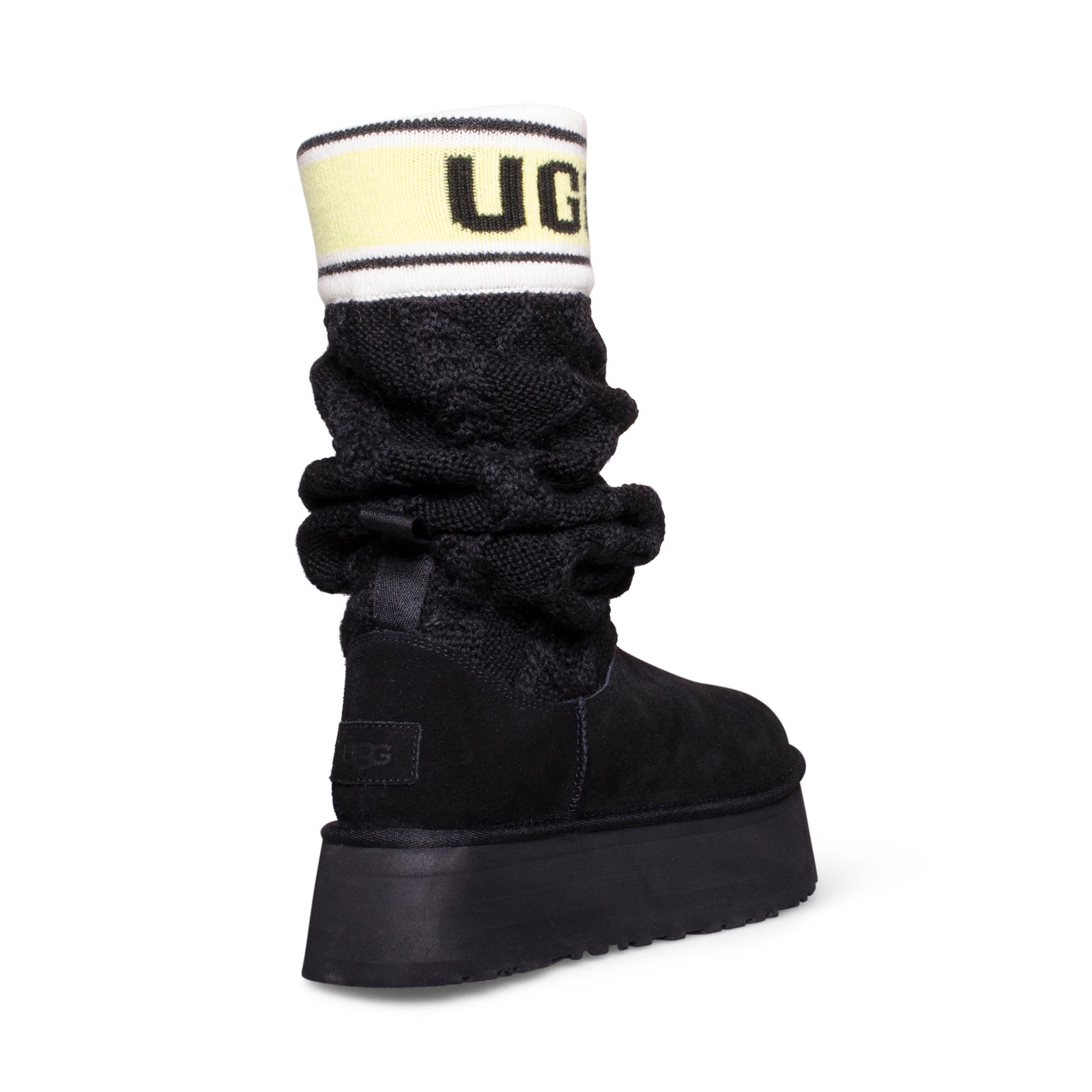 UGG Classic Sweater Letter Black Boots - Women's