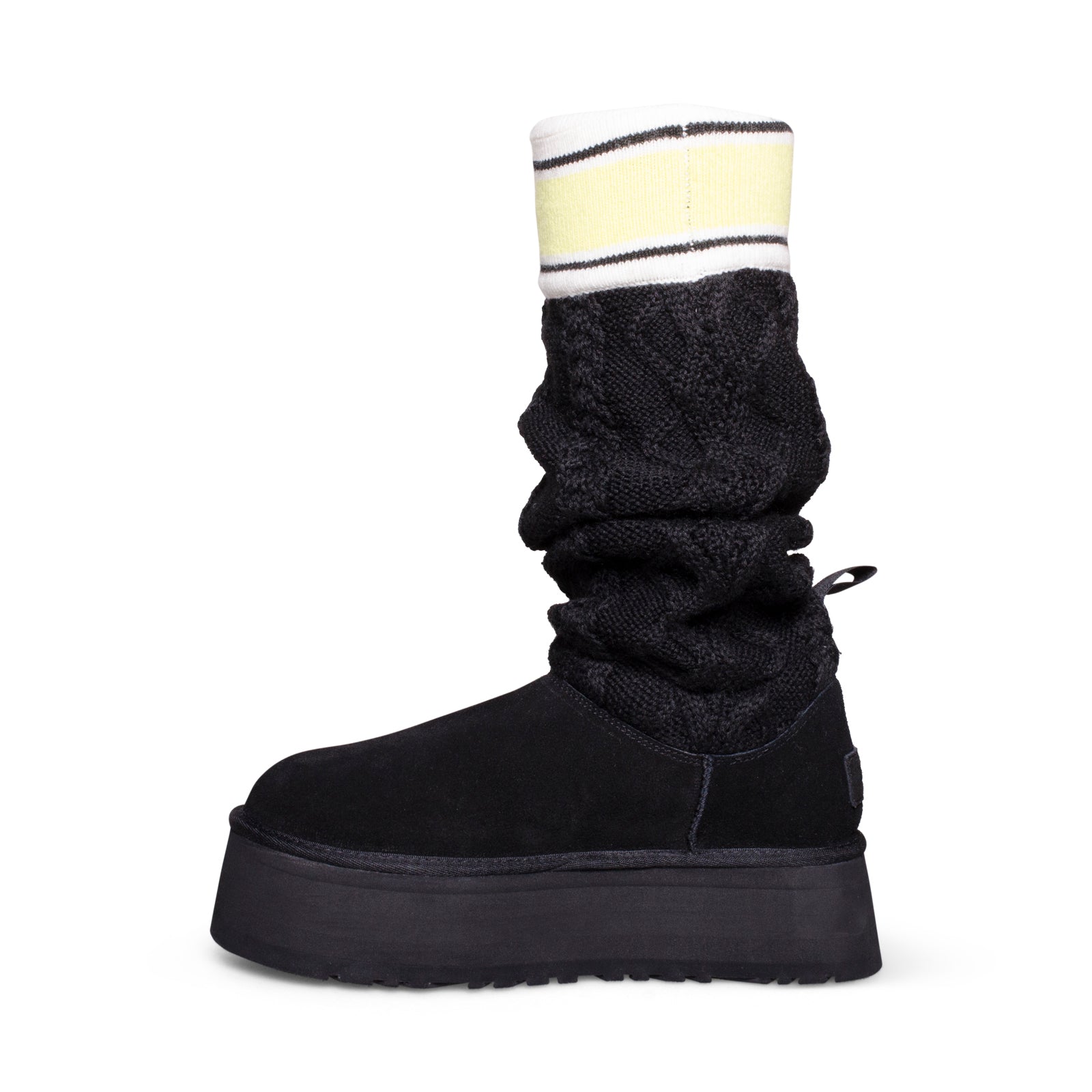 UGG Classic Sweater Letter Black Boots - Women's