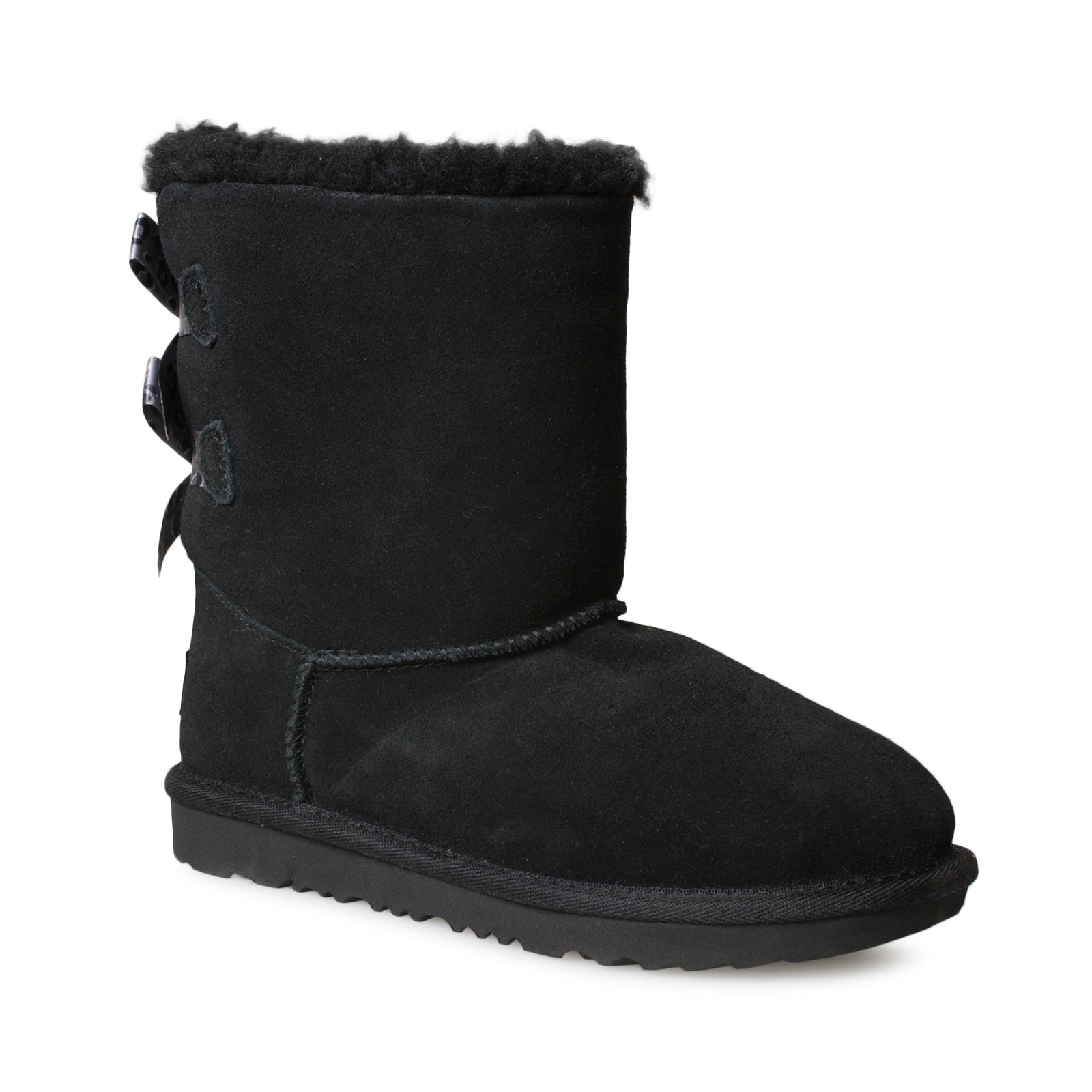 UGG Bailey Bow II Exotic Black Boots - Youth