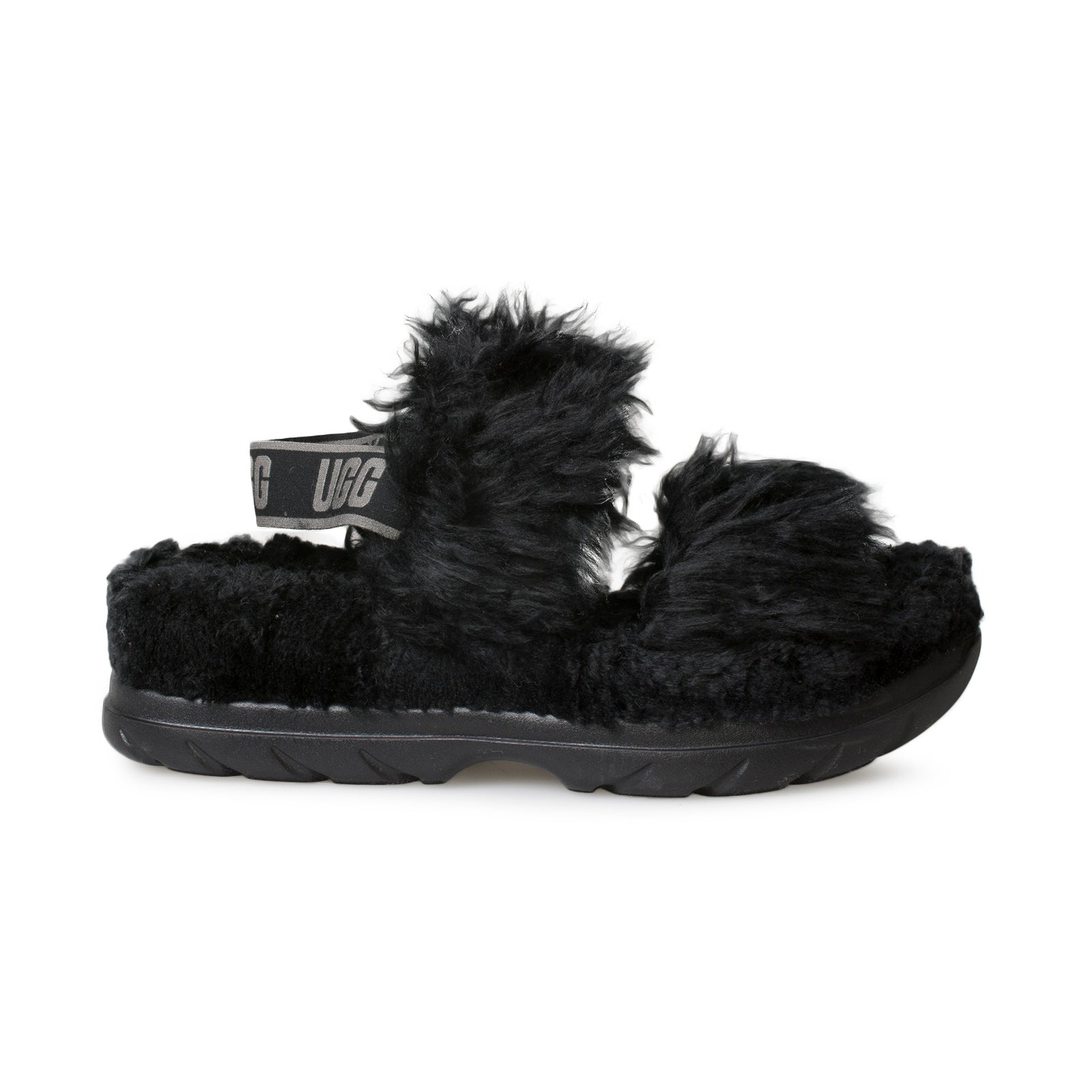 UGG Fluff Sugar Black Sandals - Women's