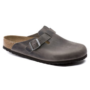 Birkenstock Boston Oiled Leather Soft Footbed Clog in Iron