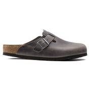 Birkenstock Boston Oiled Leather Soft Footbed Clog in Iron