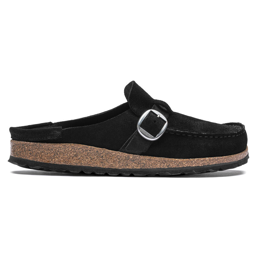 Birkenstock Buckley Suede Leather Clog in Black