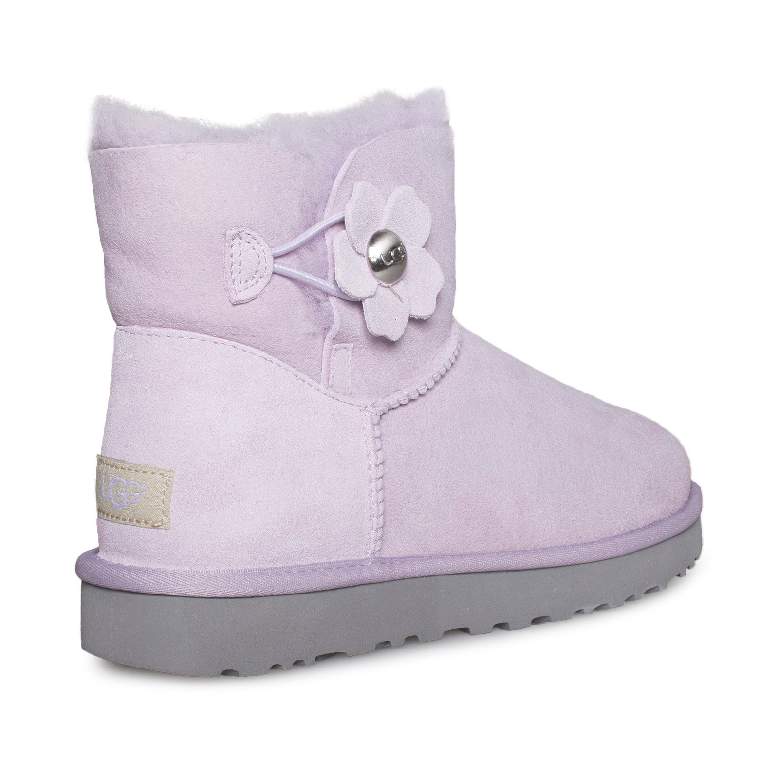 UGG Mini Bailey Button Poppy Lavender Fog Boots - Women's