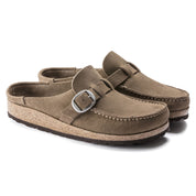 Birkenstock Buckley Suede Leather Clog in Gray Taupe