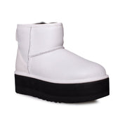 UGG Classic Mini Platform Ultra Matte White Boots - Women's