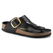 Birkenstock Gizeh Big Buckle Natural Patent in High Shine Black