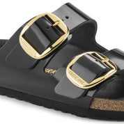 Birkenstock Arizona Big Buckle Natural Leather Patent in High Shine Black