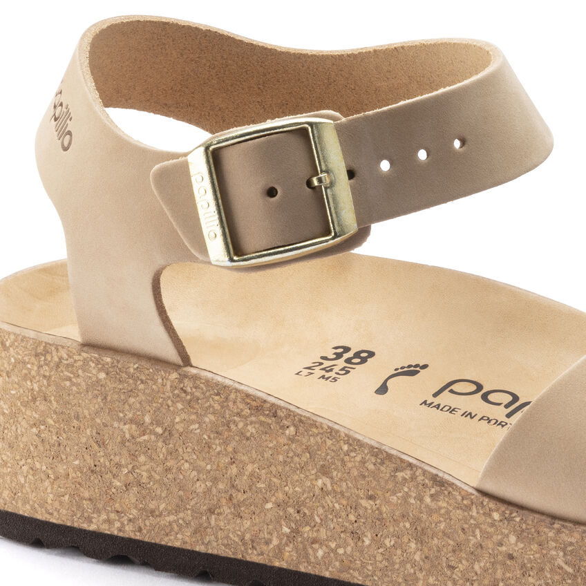 Birkenstock Glenda Nubuck Leather in Sandcastle