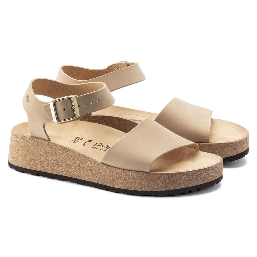 Birkenstock Glenda Nubuck Leather in Sandcastle