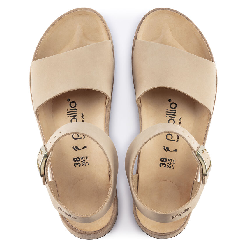 Birkenstock Glenda Nubuck Leather in Sandcastle