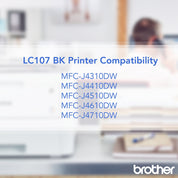 Brother LC107BK Genuine Innobella Super High Yield Black Ink Cartridge