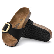 Birkenstock Madrid Big Buckle Nubuck Leather in Black