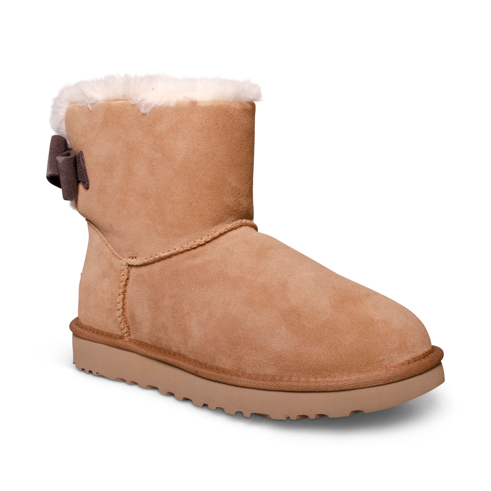 UGG Mini Bailey Suede Bow Chestnut Boots - Women's