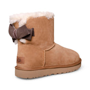 UGG Mini Bailey Suede Bow Chestnut Boots - Women's