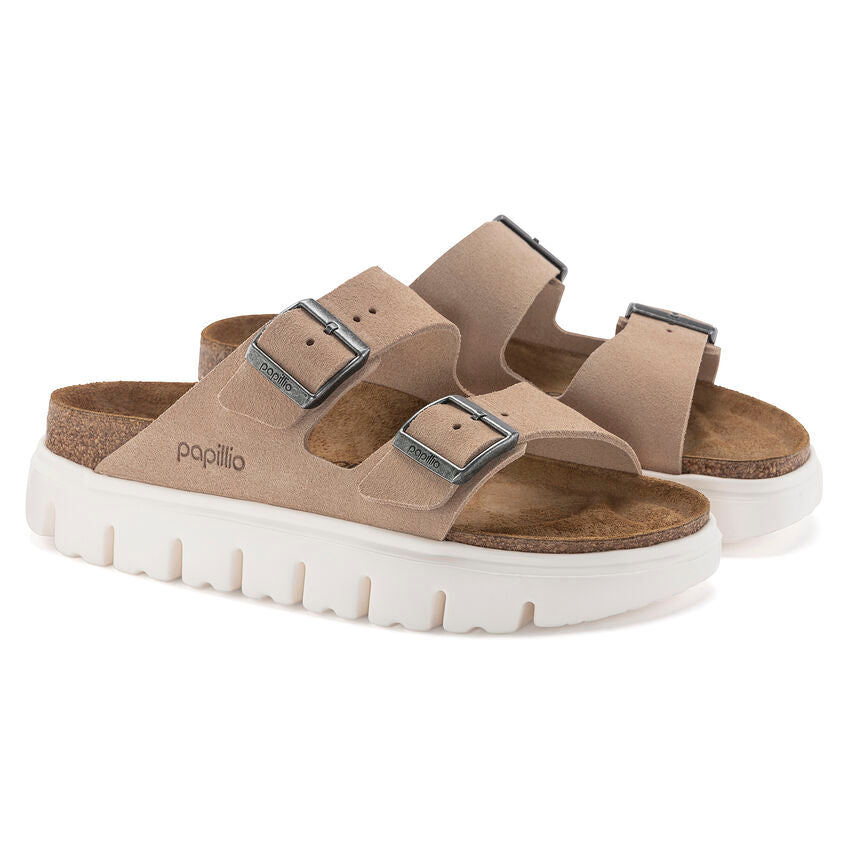 Birkenstock Arizona Chunky Suede Leather in Warm Sand