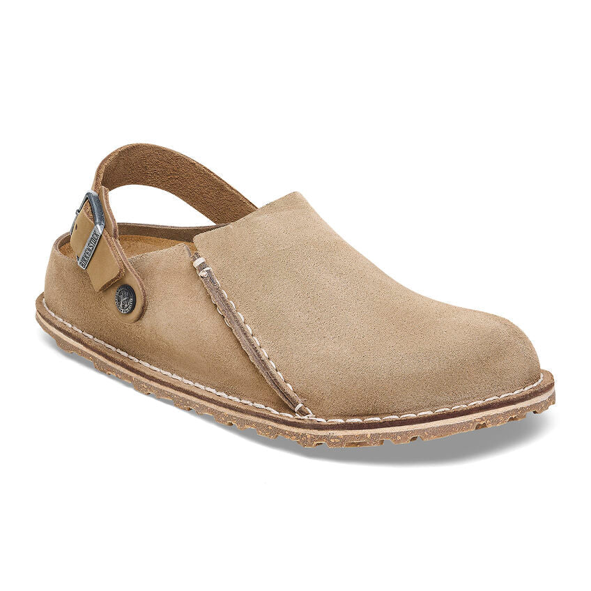 Birkenstock Lutry Premium Suede Leather in Gray Taupe