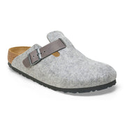 Birkenstock Boston Natural Leather/Felt in Light Grey