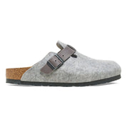 Birkenstock Boston Natural Leather/Felt in Light Grey