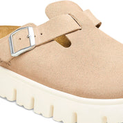 Birkenstock Boston Chunky Suede Leather in Warm Sand