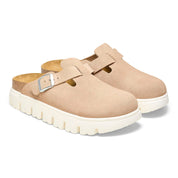 Birkenstock Boston Chunky Suede Leather in Warm Sand