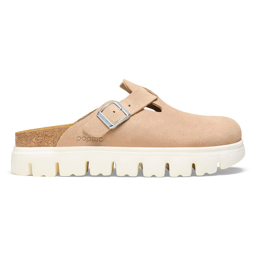 Birkenstock Boston Chunky Suede Leather in Warm Sand