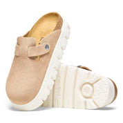 Birkenstock Boston Chunky Suede Leather in Warm Sand