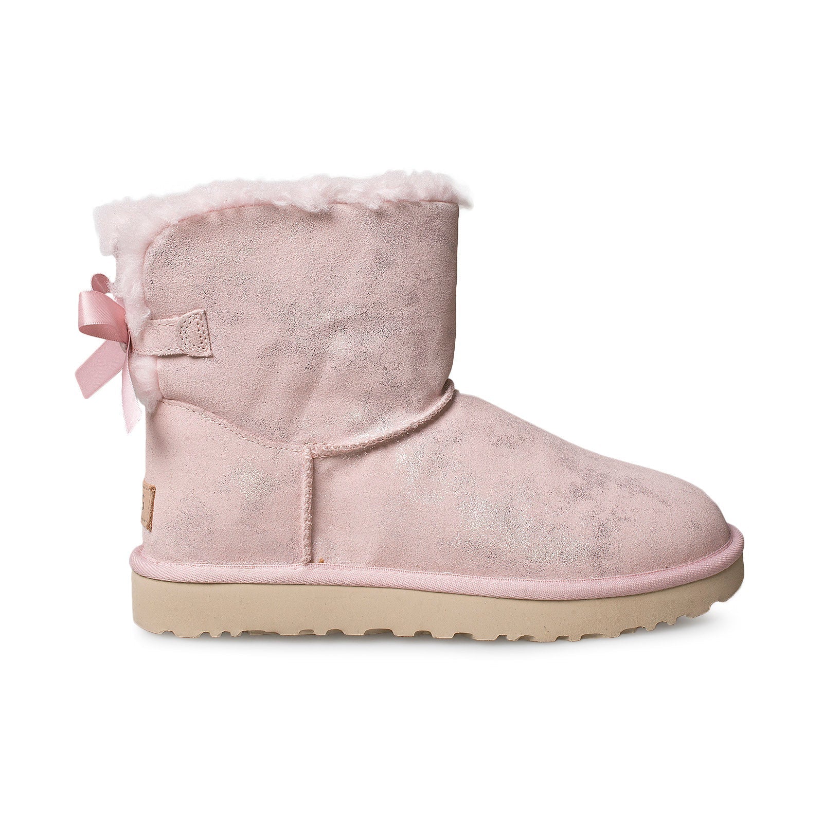 UGG Mini Bailey Bow II Shimmer Pink Cloud Boots - Women's