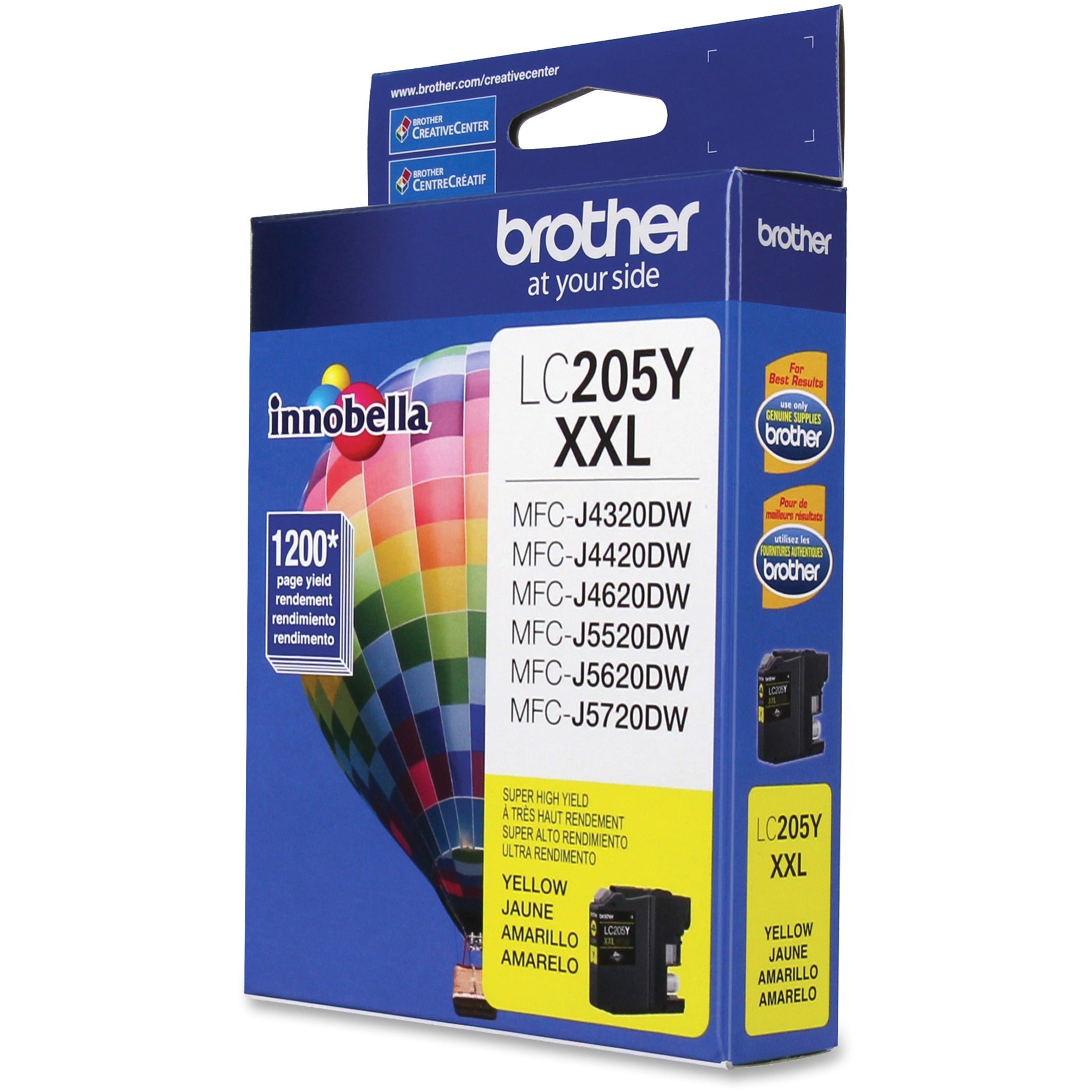 Brother LC205Y Innobella Super High Yield Yellow Ink Cartridge, 1200 Pages