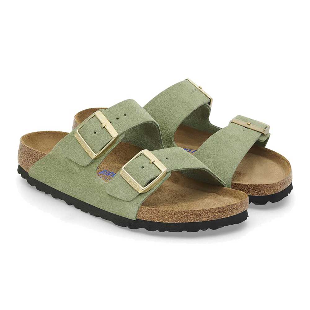 Arizona Soft Footbed Sandal - Green Tea Suede - Narrow