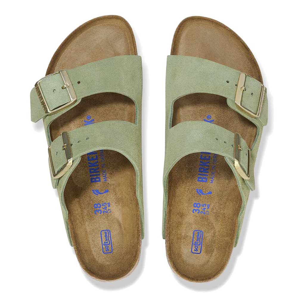 Arizona Soft Footbed Sandal - Green Tea Suede - Narrow