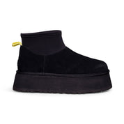 UGG Classic Mini Dipper Puffer Platform Black Boots - Women's