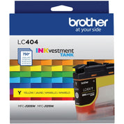 Brother LC404YS LC404Y INKvestment Tank Ink Cartridge, Yellow, 750 Pages