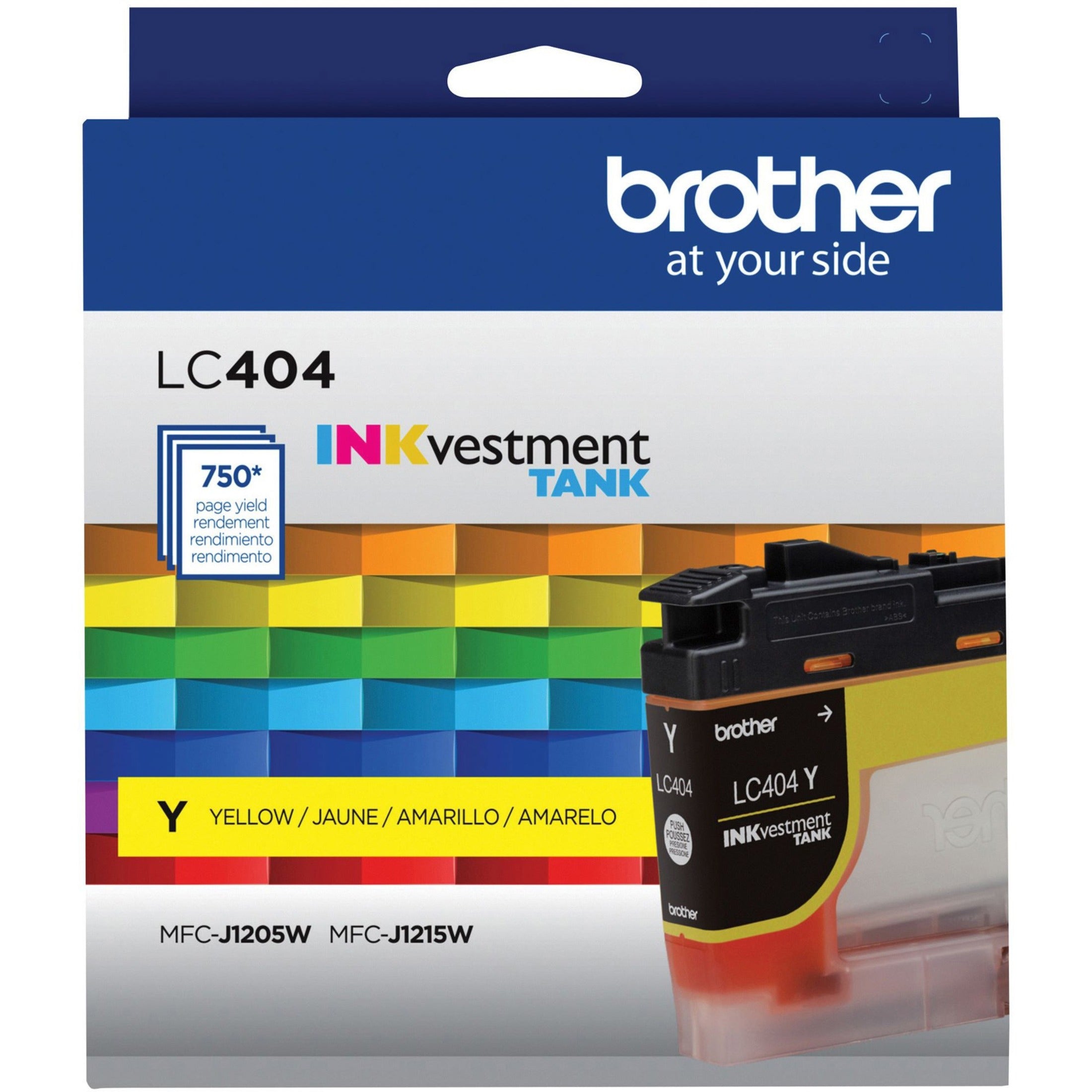 Brother LC404YS LC404Y INKvestment Tank Ink Cartridge, Yellow, 750 Pages