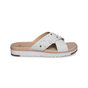 UGG Kari Studded Bling White Flip Flops - Women's