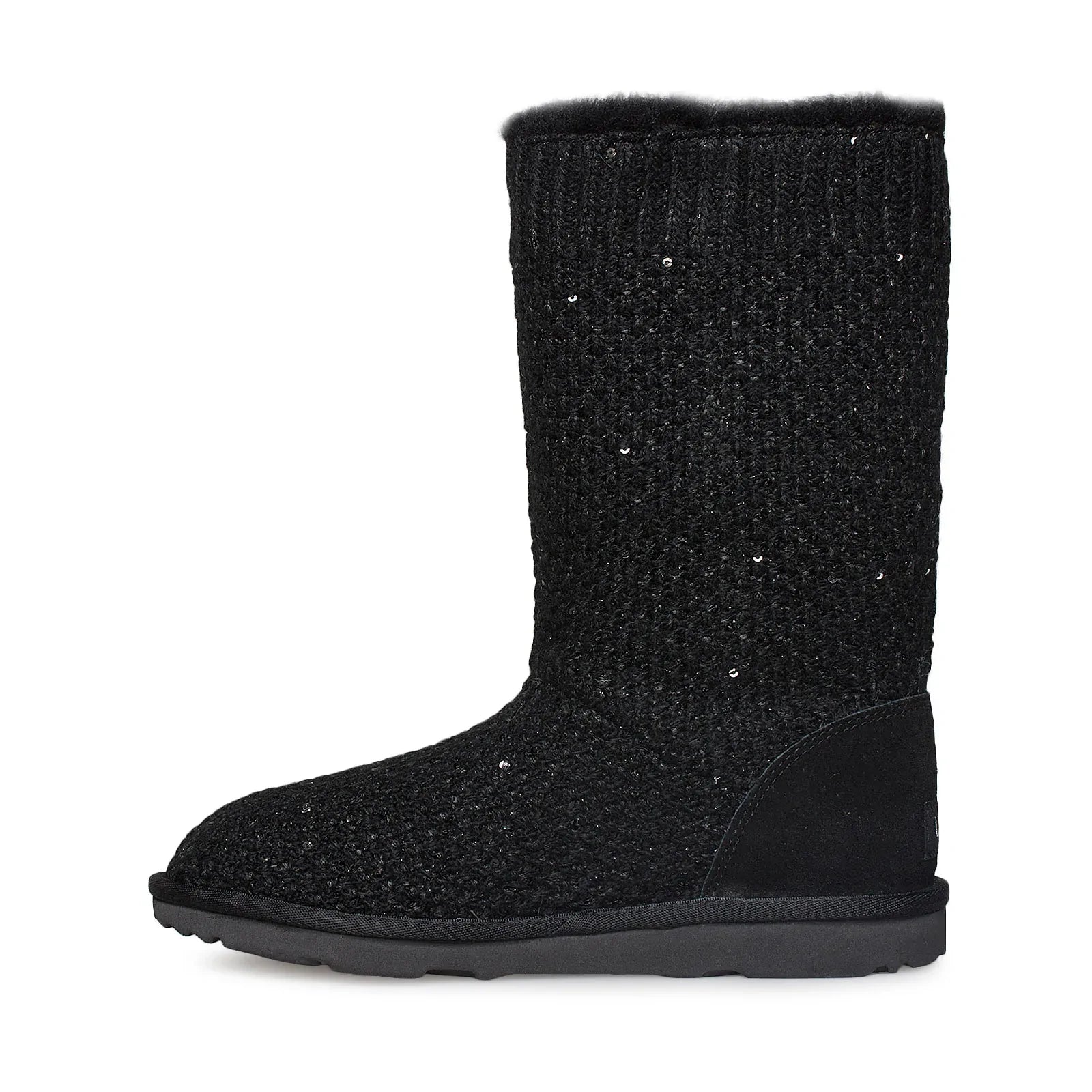 UGG Sequin Knit Black Boots - Youth