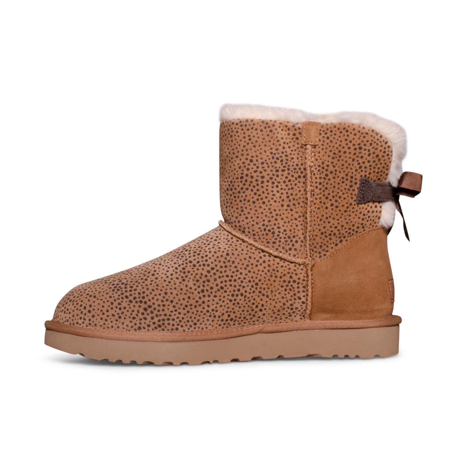 UGG Mini Bailey Bow Micro Cheetah Chestnut Boots - Women's