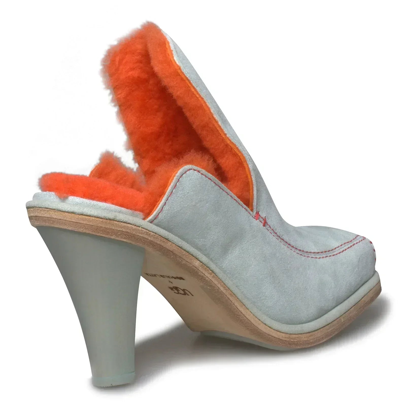 UGG Court Mule Eckhaus Latta Sky Grey / Mandarin Orange Heels - Women's