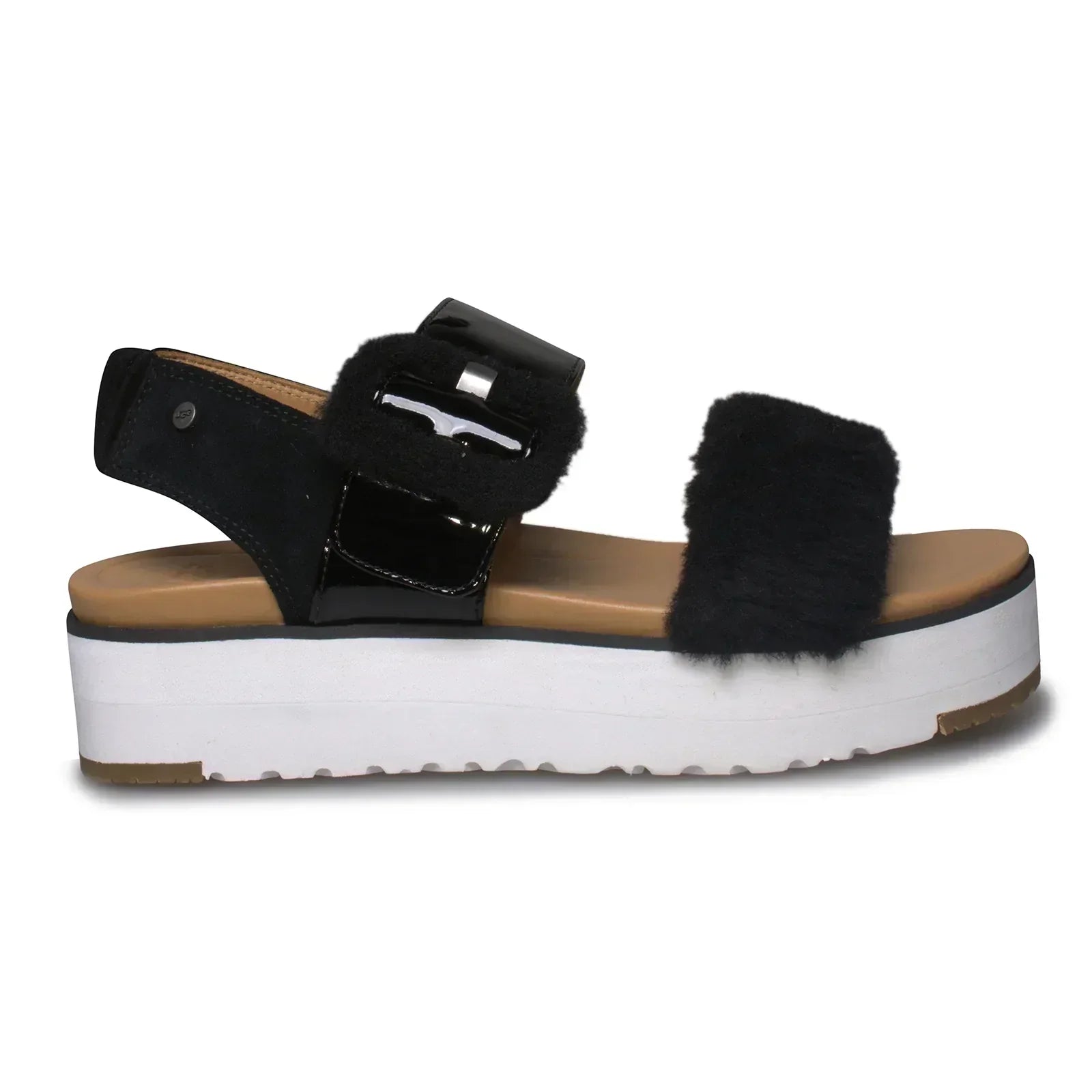 UGG Fluff Chella Black Sandals - Women's