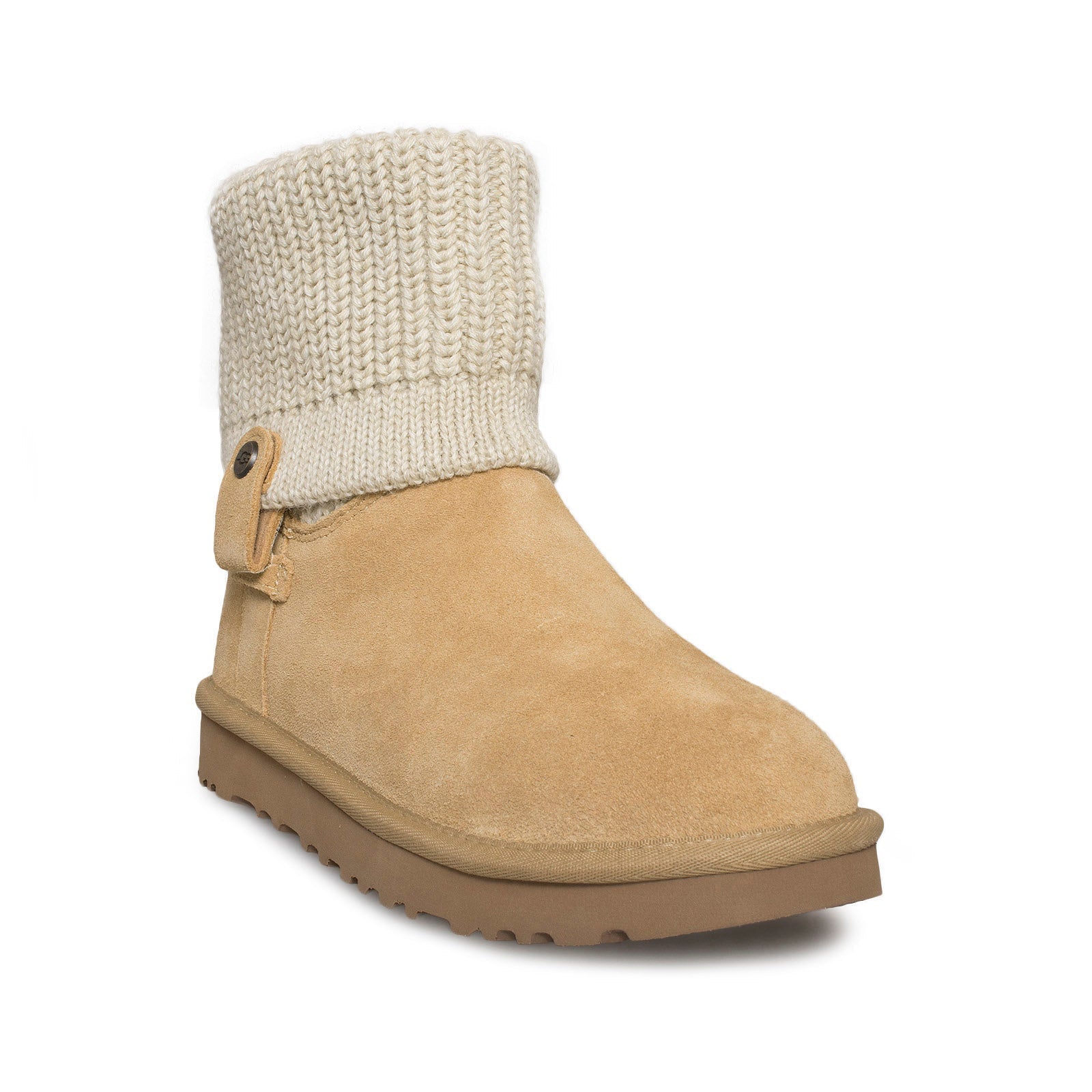 UGG Saela Rib Knit Cream Boots - Women's