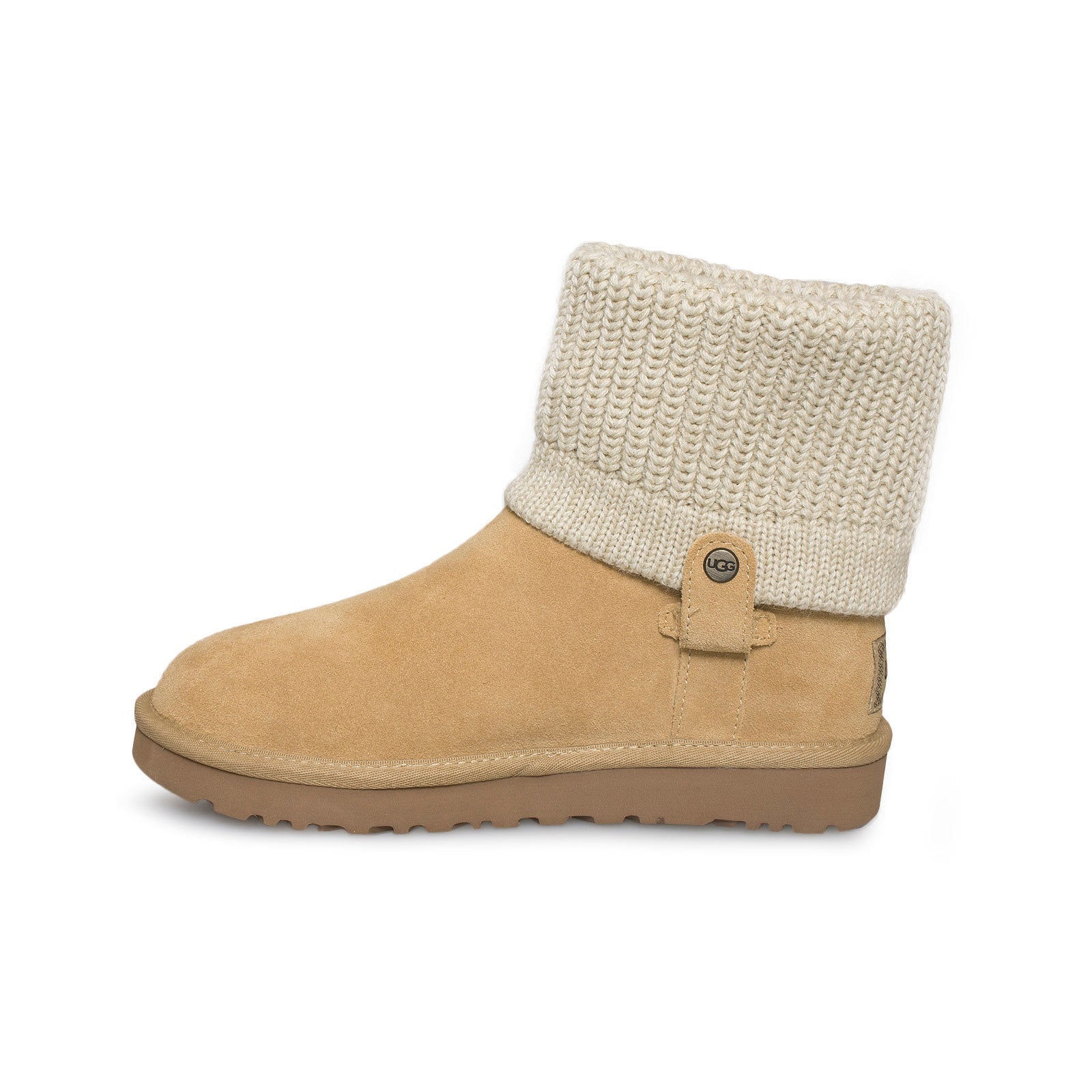 UGG Saela Rib Knit Cream Boots - Women's