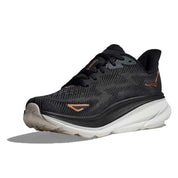 Women's Clifton 9 Running Shoe - Black/Rose Gold - Wide (D)