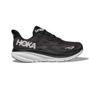 Women's Clifton 9 Running Shoe - Black/White - Wide (D)