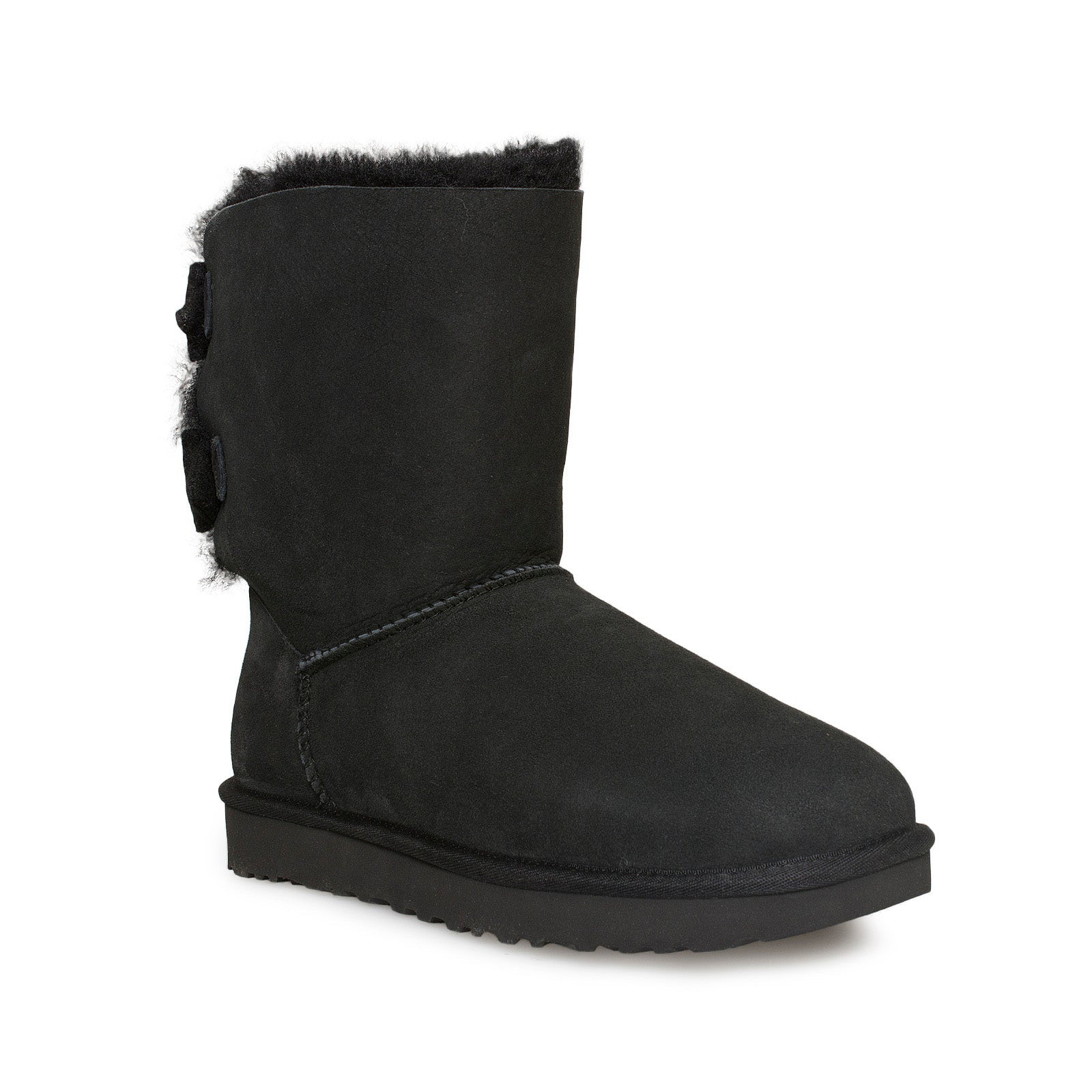 UGG Short Brigette Bow Black Boots