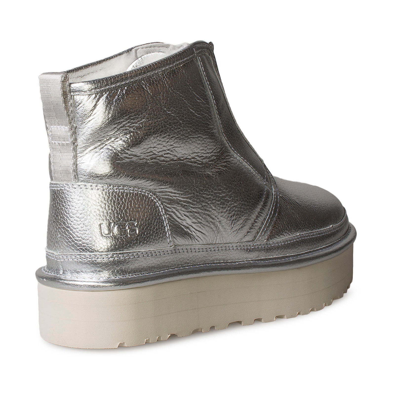 UGG Neumel Platform Zip Silver Metallic Boots - Women's